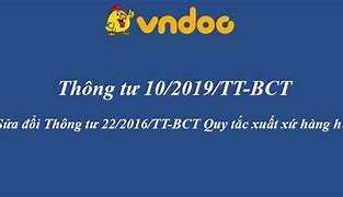 Thông Tư 22 2016 Về Xuất Xứ